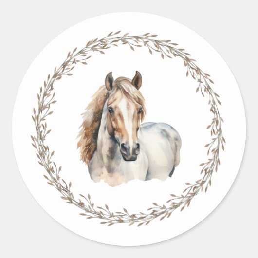 Horse Wreath Gift Stickers (Vorderseite)