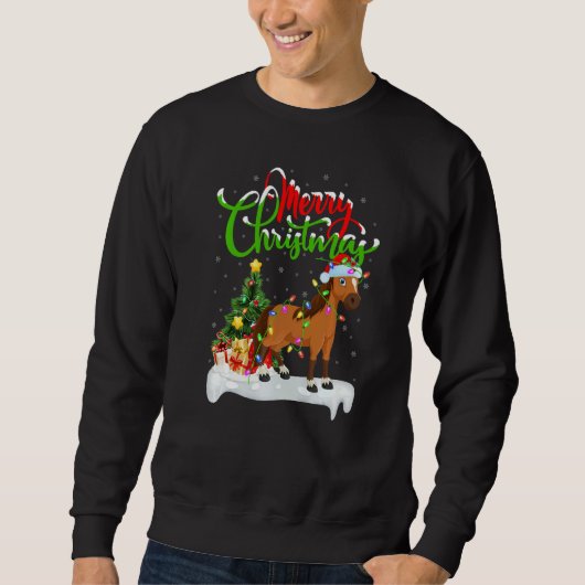 Horse Xmas Decorations Santa Horse Christmas Sweatshirt (Vorderseite)
