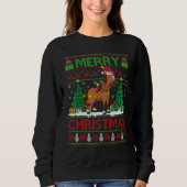 Horse   Xmas Tree Lights Ugly Santa Horse Christma Sweatshirt (Vorderseite)