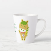 Horse Year Lucky Cute Personalized Name Latte Mug Milchtasse (Rechts)