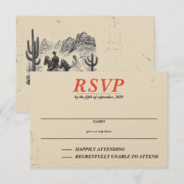 Horseback Canyon Couple RSVP Karte