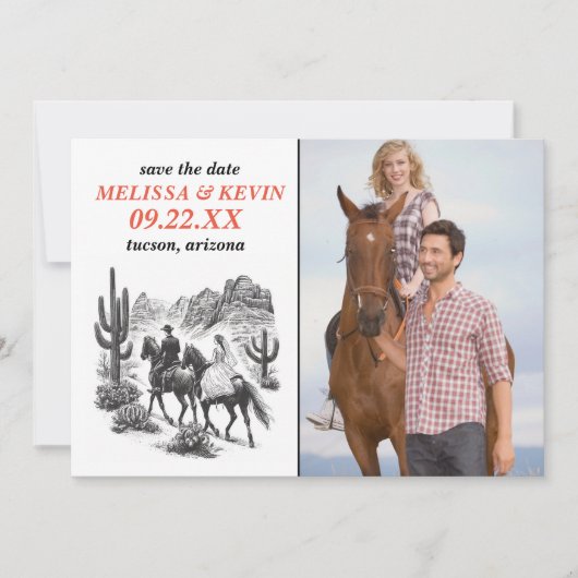 Horseback Canyon Couple Save the Date (Vorderseite)