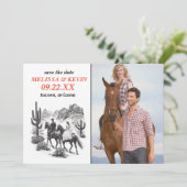 Horseback Canyon Couple Save the Date (Stehend Vorderseite)