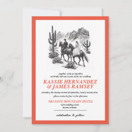 Horseback Canyon Couple Wedding Einladung