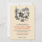 Horseback Canyon Couple Wedding Einladung (Vorderseite)
