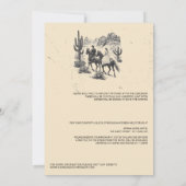 Horseback Canyon Couple Wedding Einladung (Rückseite)
