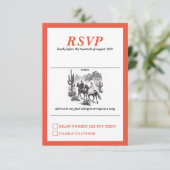 Horseback Canyon Couple Wedding RSVP Karte (Stehend Vorderseite)
