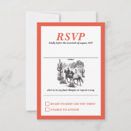 Horseback Canyon Couple Wedding RSVP Karte