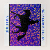 Horseback Riding Horse & Rider Swirl 676 Piece Puzzle (Horizontal)