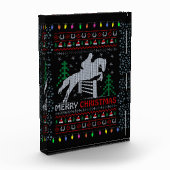 Horseback Riding Jumping Frohe Weihnachten Fotoblock (Links)
