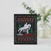 Horseback Riding Jumping Frohe Weihnachten Postkarte (Stehend Vorderseite)