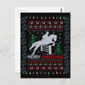 Horseback Riding Jumping Frohe Weihnachten Postkarte (Vorne/Hinten)