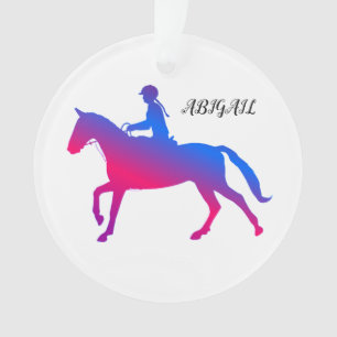 HORSEBACK RIRING MIRL ACRYLIC ORNAMENT PERSONALISI