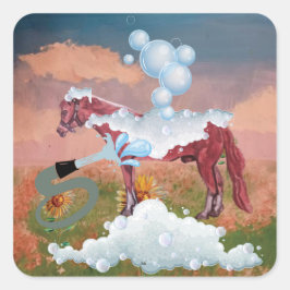 Horsebad Quadratischer Aufkleber