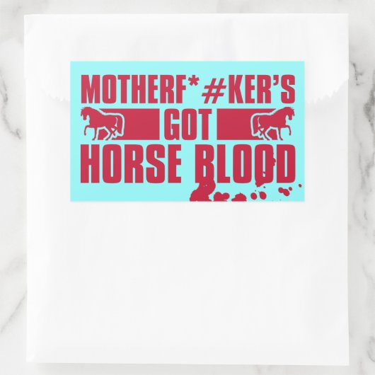 Horseblut Rechteckiger Aufkleber (Tasche)