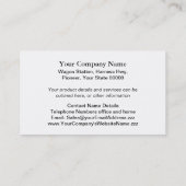 Horsedrawn Lastwagen-Visitenkarte Visitenkarte (Rückseite)