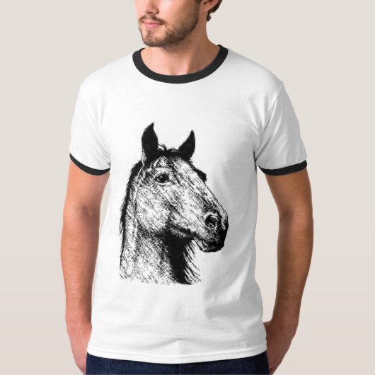 Horsehead Bleistiftzeichnen T-Shirt (Vorderseite)