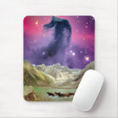 Horsehead Nebelfleck über laufenden Pferden Mousepad (Mit Mouse)
