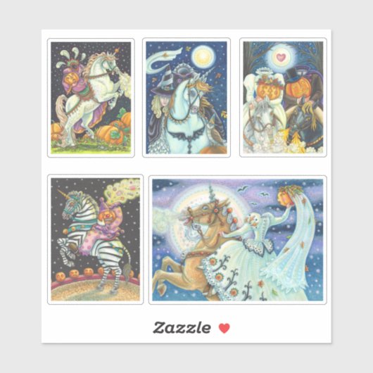 HORSEMAN HORSEWOMAN HALLOWEEN AUFKLEBER (Blatt)