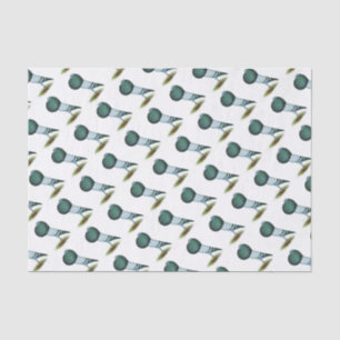 Horseman Pouter Pigeon Blue Seidenpapier