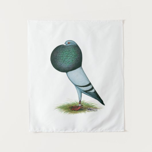 Horseman Pouter Pigeon Blue Wandteppich (Vorderseite)