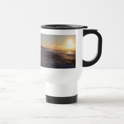 Horseneck Strandsnowy-Sonnenaufgang-Tasse Reisebecher (Rechts)