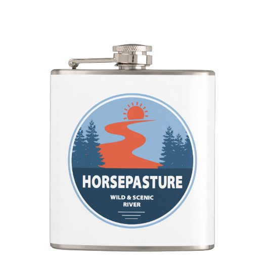 Horsepasta Wild und Landschaftlicher Fluss North C Flachmann (Vorderseite)