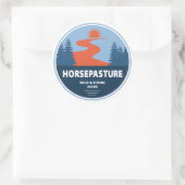 Horsepasta Wild und Landschaftlicher Fluss North C Runder Aufkleber (Tasche)