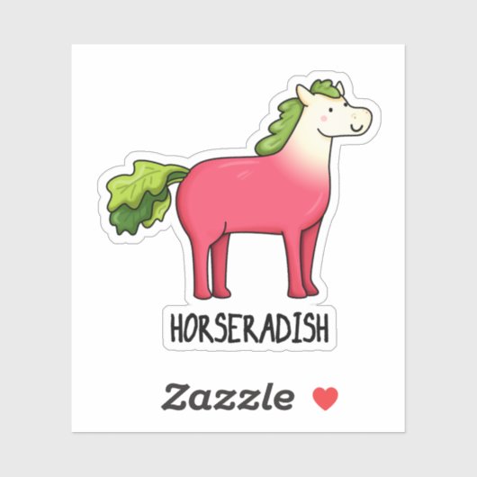 Horseradish Funny Horse Pub Aufkleber (Blatt)