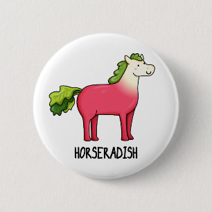 Horseradish Funny Horse Pub Button