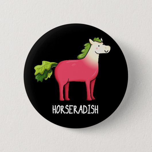 Horseradish Funny Horse Pub Dark BG Button (Vorderseite)