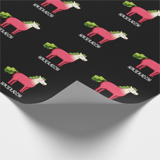 Horseradish Funny Horse Pub Dark BG Geschenkpapier (Ecke)