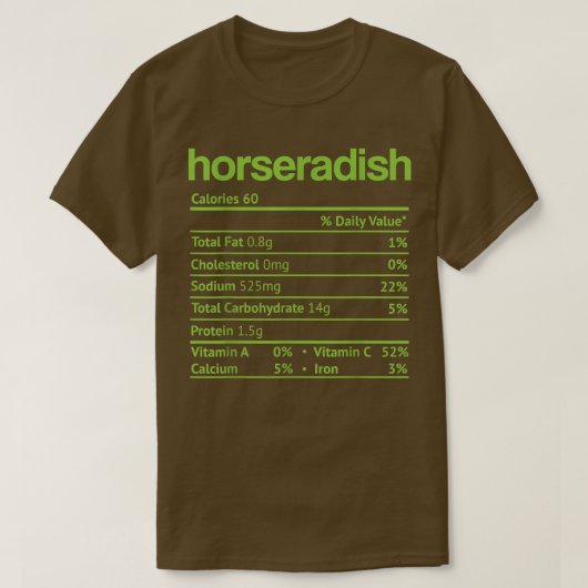 Horseradish Nutrition Facts Funny Erntedank Chr T-Shirt (Design vorne)