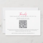 Horses and roses monogram wedding Photos QR Code Dankeskarte (Rückseite)
