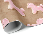 Horses Brown Pink Birthday Geschenkpapier (Rolleneckpunkt)