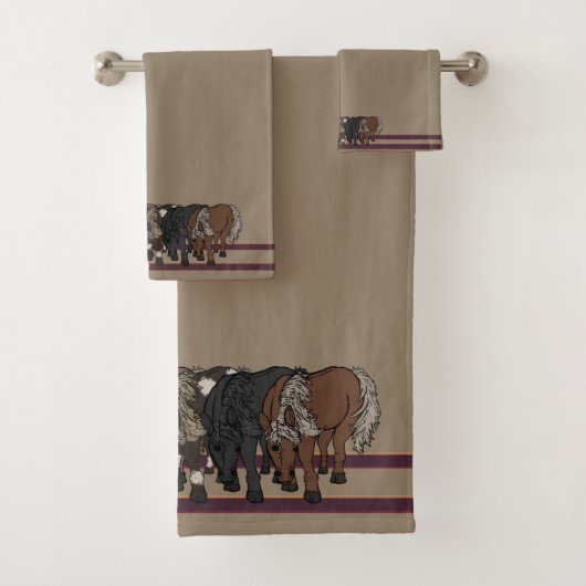 Horses by figdewdrop Bath Towel Set (Insitu)