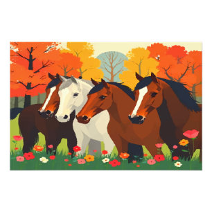 HORSES-FAMILIE. FOTODRUCK