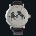 Horses Family Watch Gift Armbanduhr<br><div class="desc">Black Horses - Drawing - Choose / Add Your Color / Text</div>