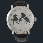 Horses Family Watch Gift Armbanduhr<br><div class="desc">Black Horses - Drawing - Choose / Add Your Color / Text</div>
