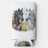 Horses framed by flowers selters dosenkühler (Rückseite)