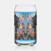  Horses framed in flowers  Dosenglas (Rechts)