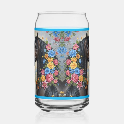  Horses framed in flowers  Dosenglas (Rechts)