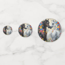 Horses framed in flowers  konfetti