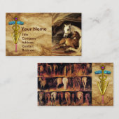 HORSES HINDQUARTERS CADUCEUS VETERINÄRSYMBOL VISITENKARTE (Vorne/Hinten)