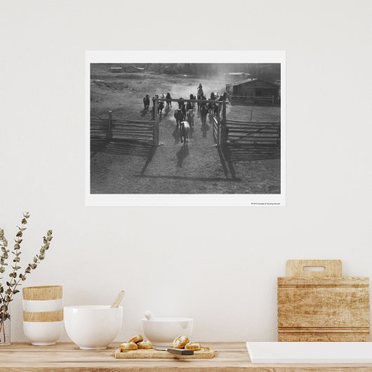 Horses into the corral poster (Küche)