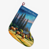 Horses on Farm Großer Weihnachtsstrumpf (Vorderansicht (hängend))