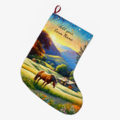 Horses on Farm Großer Weihnachtsstrumpf (Vorderansicht (hängend))