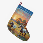 Horses on Farm Großer Weihnachtsstrumpf (Vorderansicht (hängend))