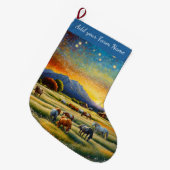 Horses on Farm Großer Weihnachtsstrumpf (Vorderansicht (hängend))