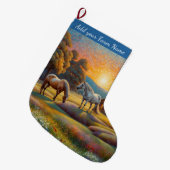 Horses on Farm Großer Weihnachtsstrumpf (Vorderansicht (hängend))